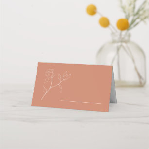 Terracotta Floral Wedding Table Platzkarte