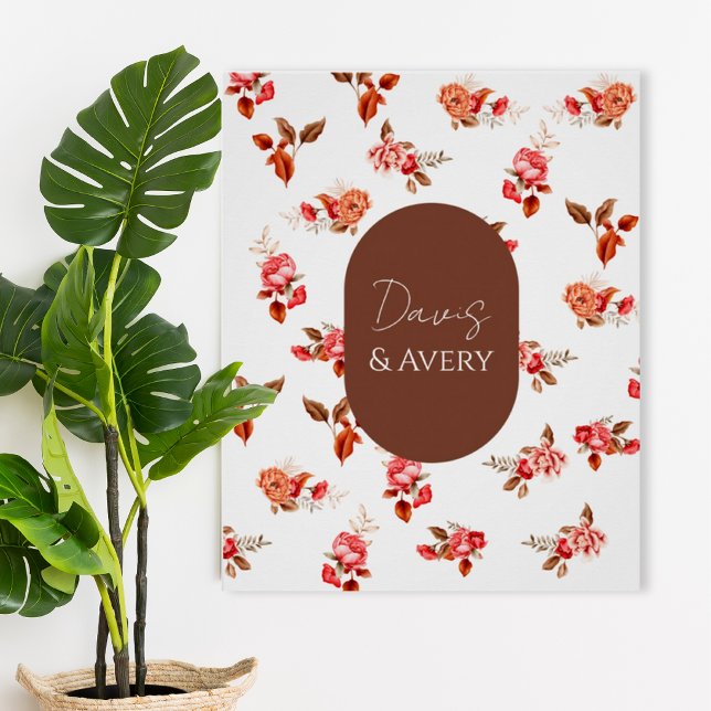 Terracotta Floral Wedding Welcome Poster (Von Creator hochgeladen)