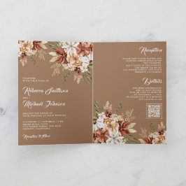 Terracotta Floral Wildflower Beige Tan Wedding Einladung