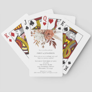 Terracotta Florals Einladung zur Hochzeit Spielkarten