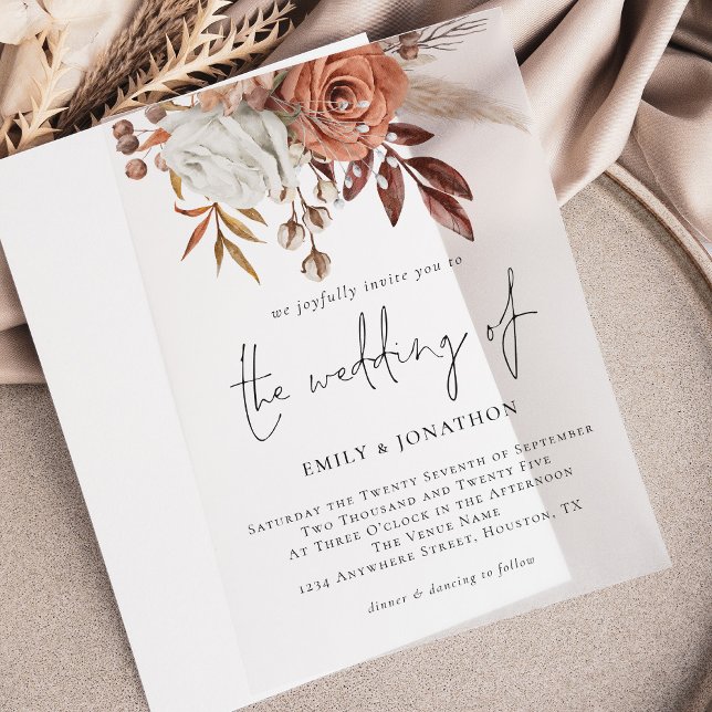 Terracotta Florals Script Wedding (Von Creator hochgeladen)