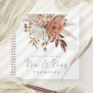 Terracotta Florals wünscht neue Frau Guest Book Notizbuch