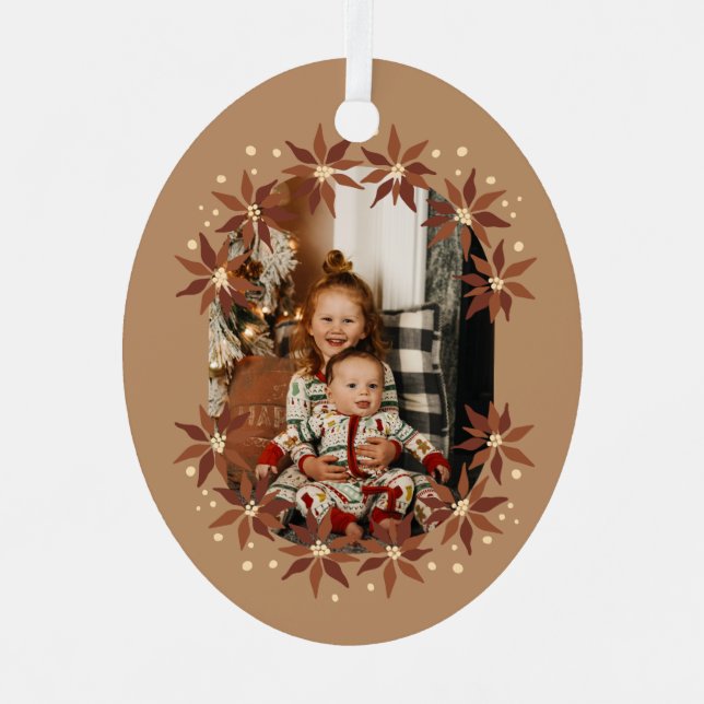 Terracotta-Foto-Rahmen für Weihnachten Blume Ornament Aus Metall (Vorderseite)