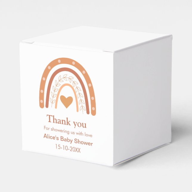 Terracotta Gender Neutraler Boho Regenbogen-Brauch Geschenkschachtel (Vorderseite)