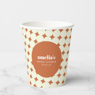 Terracotta Geometric Einziges Brautparty Pappbecher