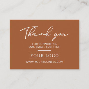 Terracotta Geschäft-Logo Danke Produktpflege Visitenkarte