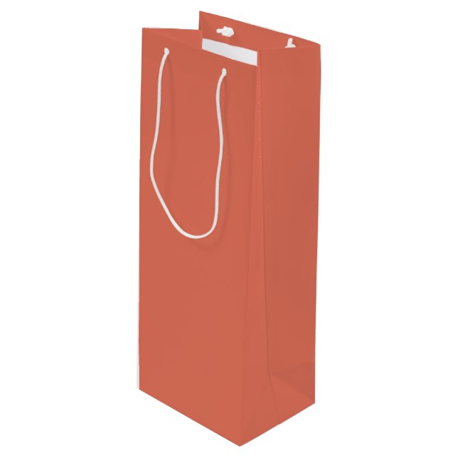 Terracotta Geschenktüte Für Weinflaschen (Vorderseite Schrägansicht)