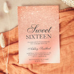 Terracotta Glitzer ombre Metallic chic Sweet 16 Einladung<br><div class="desc">Ein elegantes und luxuriöses Terracotta-Orange-Imitat Glitzer mit modernem Metallfoliendesign und eleganter Kalligraphie-Typografie für eine Sweet 16 Geburtstagsfeier.</div>