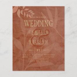 Terracotta Gold Hochzeit im Herbst Blätter Moderne Flyer