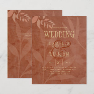 Terracotta Gold Mariage de automne Feuilles Modern