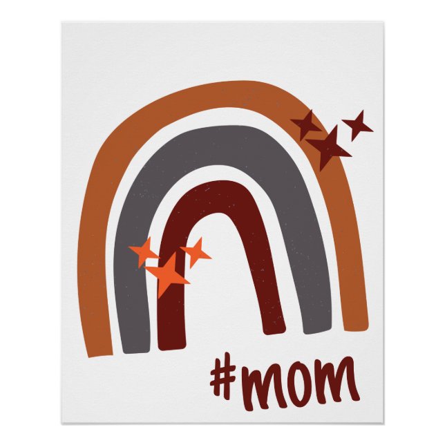 Terracotta Grau Bohemisch Rainbow Personalisiert # Poster (Vorderseite)