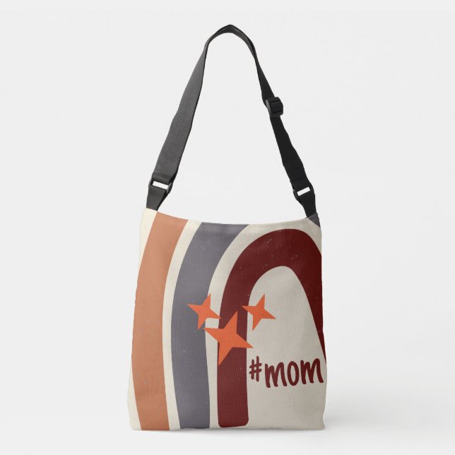 Terracotta Grau Bohemisch Rainbow Personalisiert # Tragetaschen Mit Langen Trägern (Vorderseite)