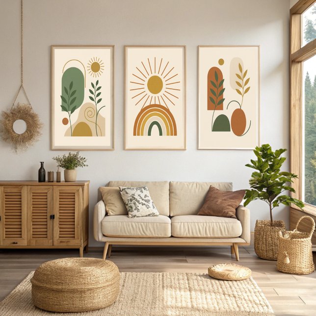 Terracotta & Green Abstrakt Botanische Minimalisti Poster (Von Creator hochgeladen)