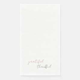 Terracotta & Green Script dankbar Serviette