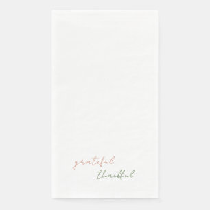Terracotta & Green Script dankbar Serviette