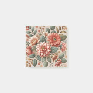 Terracotta Green Watercolor Floral Perfekter Frühl Post-it Klebezettel