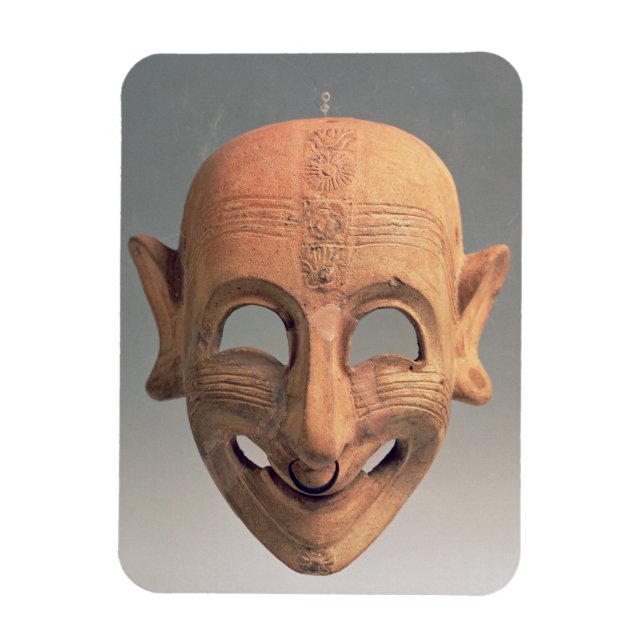 Terracotta grinsmaske aus San Sperate, 6.-5. Magnet (Vertikal)