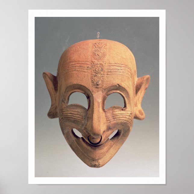 Terracotta grinsmaske aus San Sperate, 6.-5. Poster (Vorne)