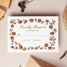 Terracotta Hand Drawn Whimsical Blume Hochzeit