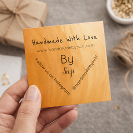 Terracotta-Handarbeit mit Liebe nach Namen Quadratische Visitenkarte