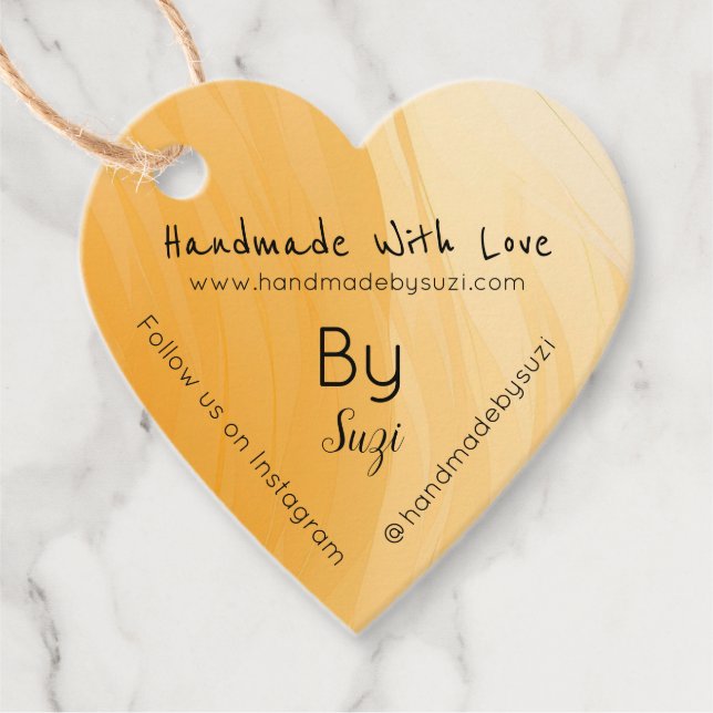 Terracotta handgefertigt mit Liebe nach Namen Herz Geschenkanhänger (Vorderseite)