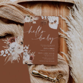 Terracotta Hello Baby Einladung zur Kinderdusche