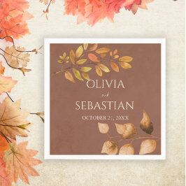 Terracotta Herbstleaves Boho Hochzeit im Herbst Serviette