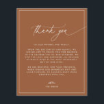 Terracotta Hochzeit im Herbst Danke Karte<br><div class="desc">Diese Karte zeichnet sich durch einen handgeschriebenen Schriftart und modernes minimalistisches Design aus. Ändern Sie einfach die Farben und bearbeiten Sie *most*, um den Bedürfnissen Ihrer Veranstaltung gerecht zu werden. Diese Einladung ist perfekt für Ihre zeitgenössische, industrielle oder böhmische Hochzeitsfeier. Das Haushaltspapier ist dünn! ***Upgrade für ein dickeres Papier. Umschläge...</div>