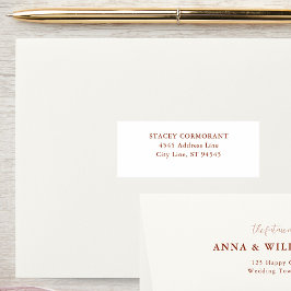 Terracotta Hochzeit im Herbst Gäste Adresse Labels