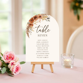 Terracotta Hochzeit im Herbst Sitzplatz Tischnumme Einladung