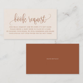 Terracotta Hübsch Script Boho Book Request Card Platzkarte