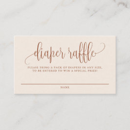 Terracotta Hübsch Script Boho Diaper Raffle Card Platzkarte