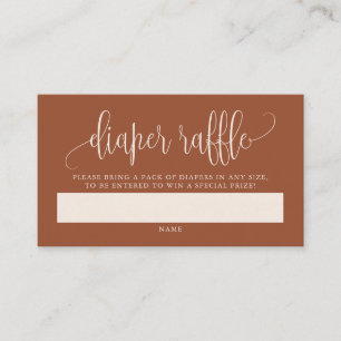 Terracotta Hübsch Script Diaper Raffelkarte Platzkarte
