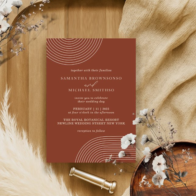 Terracotta Ivory Geometric Boho Einladung (Von Creator hochgeladen)