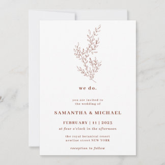 Terracotta Ivy Floral Wedding Botanic wir tun Einladung