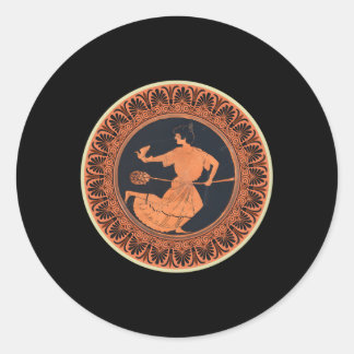 Terracotta Kylix Drink Cup Altes Griechenland Runder Aufkleber