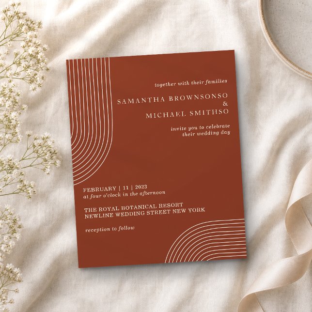 Terracotta Line Art Geometric Boho Budget Flyer (Von Creator hochgeladen)
