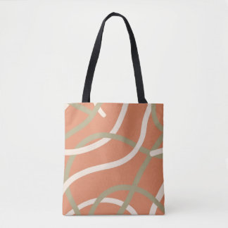Terracotta Linework Pattern | Cream & Olive  Tasche