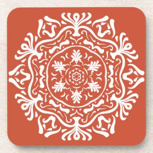 Terracotta Mandala Getränkeuntersetzer