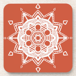 Terracotta Mandala Getränkeuntersetzer