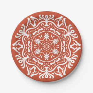 Terracotta Mandala Pappteller