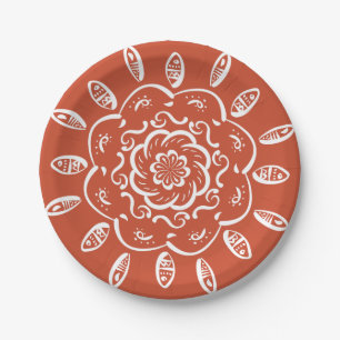 Terracotta Mandala Pappteller