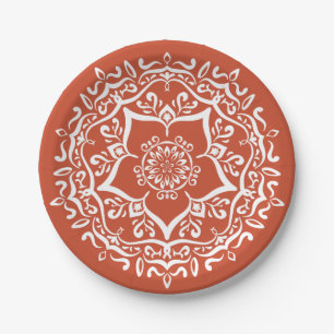 Terracotta Mandala Pappteller