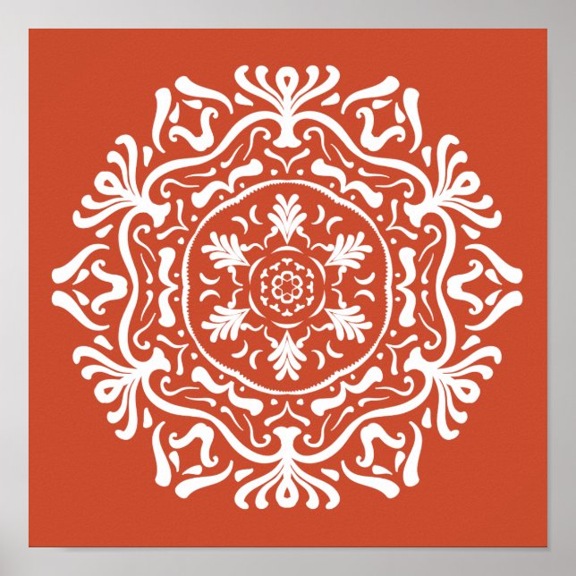 Terracotta Mandala Poster (Vorne)