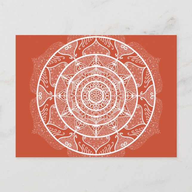 Terracotta Mandala Postkarte (Vorderseite)