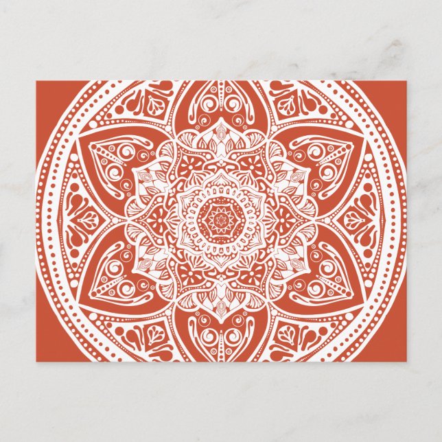 Terracotta Mandala Postkarte (Vorderseite)