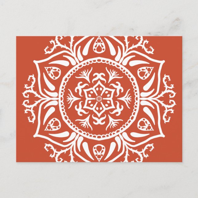 Terracotta Mandala Postkarte (Vorderseite)