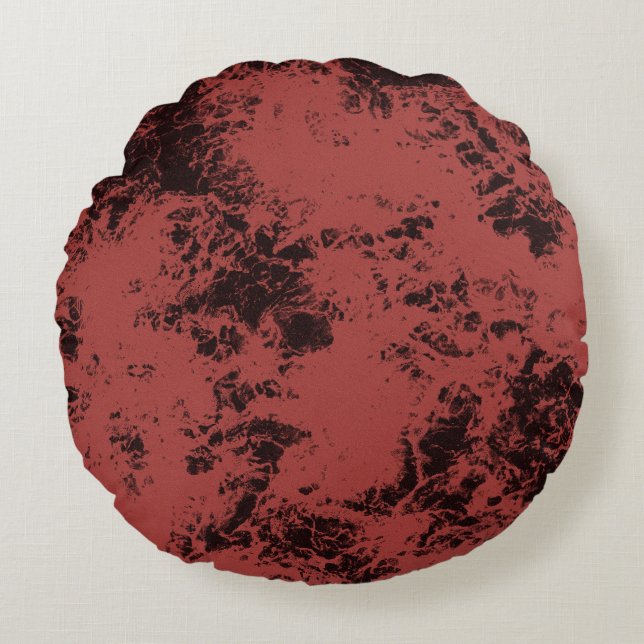 Terracotta-Marmorstruktur Rundes Kissen (Vorderseite)