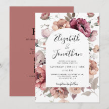 Terracotta Marsala Burgundy Fall QR Code Wedding
