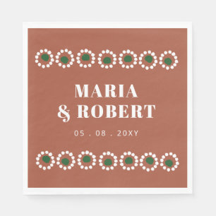 Terracotta Mexican Boho Barro Wedding Serviette